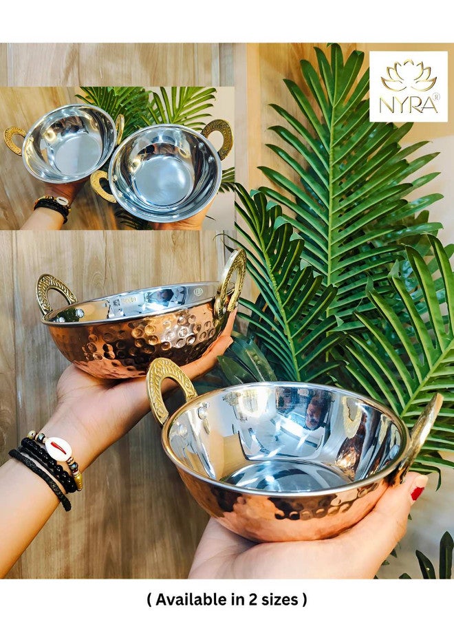 Nyra Kitchenware Copper-Toned & Steel Copper Dishwasher Safe Serving Kadhai - Image 5